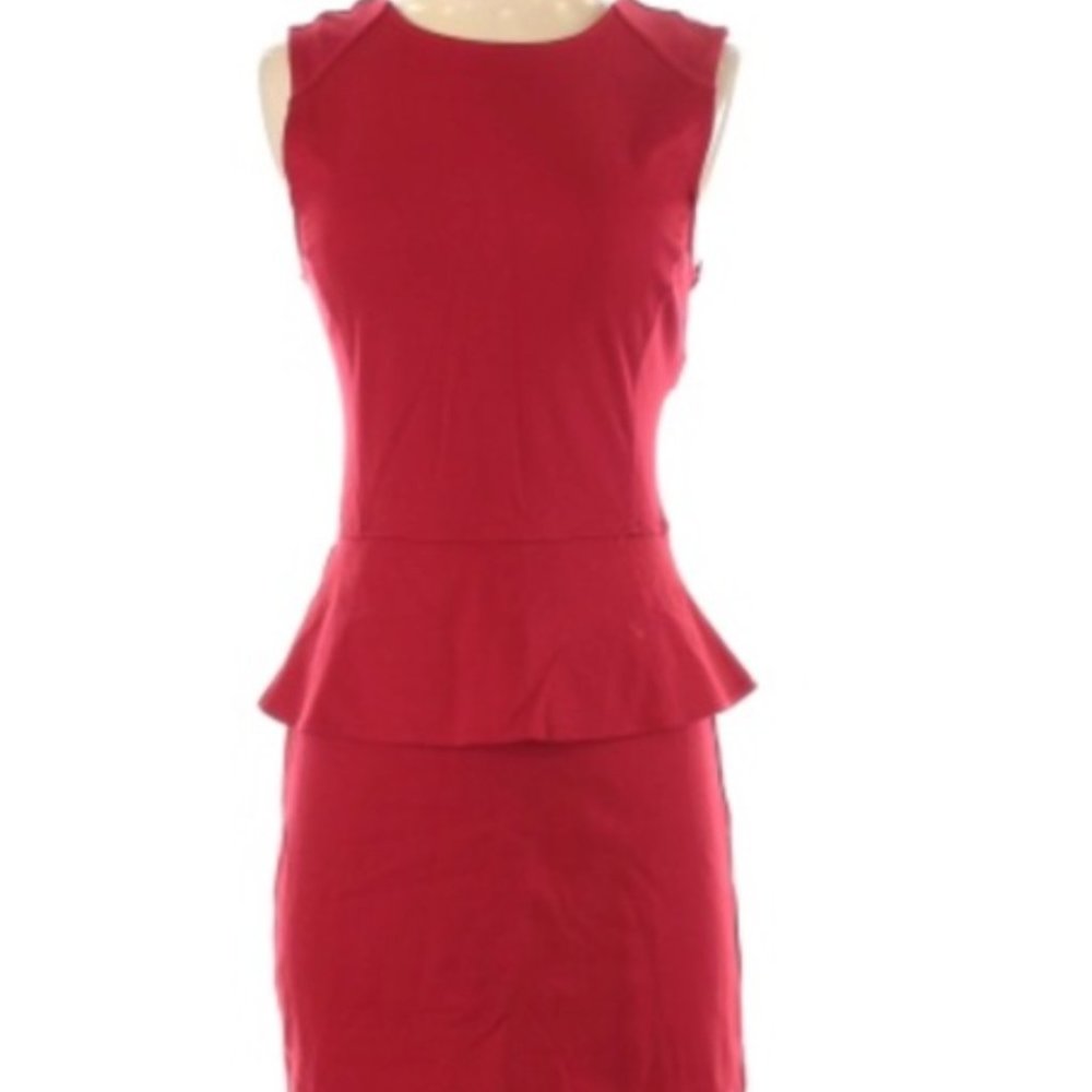 Red Sanctuary Peplum Cocktail dress with V Back and Ruffle Fitted Waist - XS